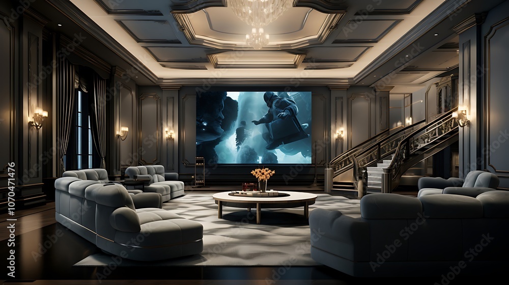 Luxurious Home Theater with High-End Seating and State-of-the-Art Screen
Luxurious Home Theater with High-End Seating and State-of-the-Art Screen