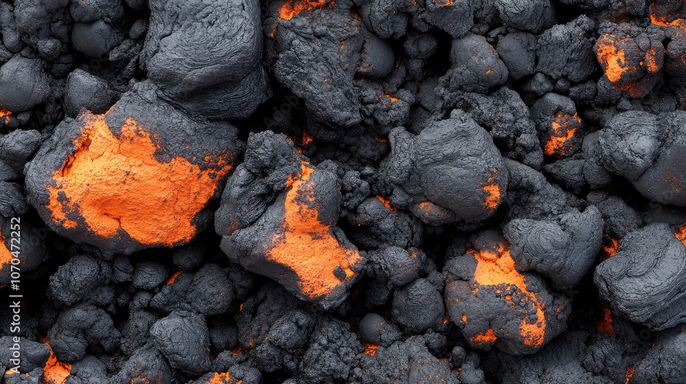 Textured Volcanic Rock with Bright Orange Accents Textured Volcanic Rock with Bright Orange Accents