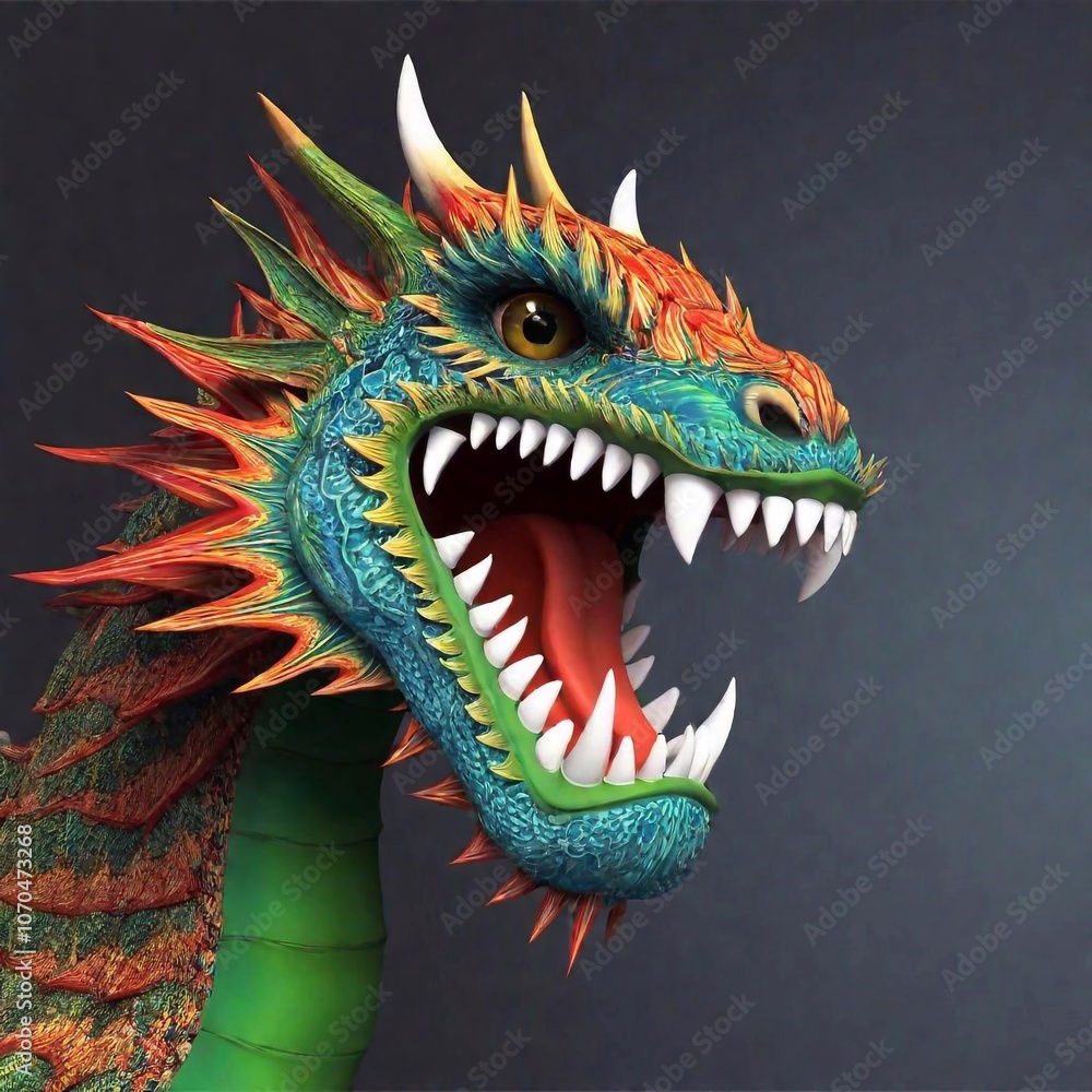 dragon's mouth, captured during a performance with tilt-shift focus on the ornate teeth and tongue, vector art illustration dragon's mouth, captured during a performance with tilt-shift focus on the ornate teeth and tongue, vector art illustration
