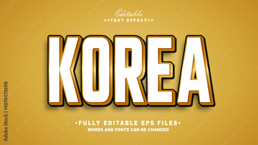 editable 3d korea bold text effect.typhography logo editable 3d korea bold text effect.typhography logo