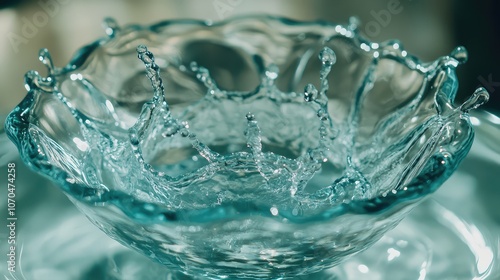 Water Splash in Glass Bowl Captured in Detail