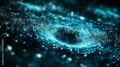 Wallpaper Mural Glowing Neon Binary Code Display: Futuristic Data Flow Visualization Torontodigital.ca