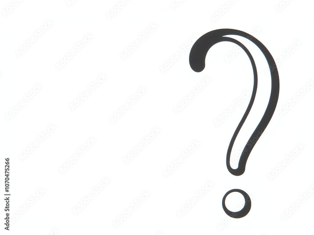 A question mark displayed prominently on a clean white background, symbolizing inquiry and curiosity. A question mark displayed prominently on a clean white background, symbolizing inquiry and curiosity.