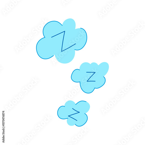 slumber sleep zzz cartoon. doze unwind, recharge bedtime, insomnia snore slumber sleep zzz sign. isolated symbol vector illustration