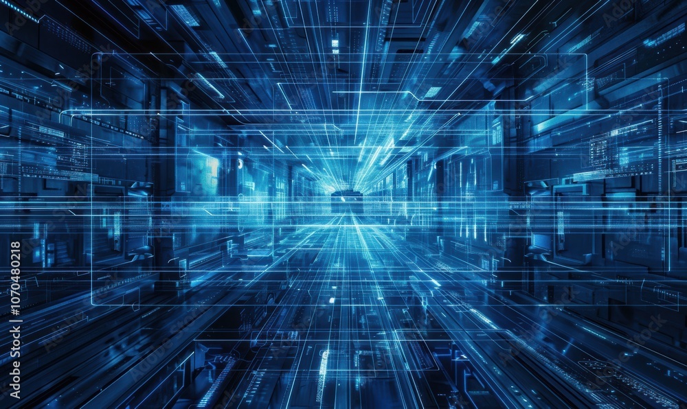 科技信息传输通信便捷蓝色概念背景 科技信息传输通信便捷蓝色概念背景