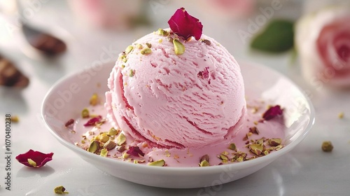 Moroccan rose and orange blossom ice cream