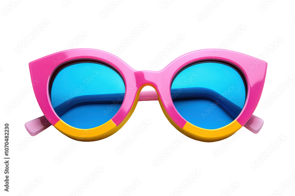 Fototapeta premium Sunglasses With High Fashion Harajuku Bold Frames Isolated On Transparent Background on transparent background