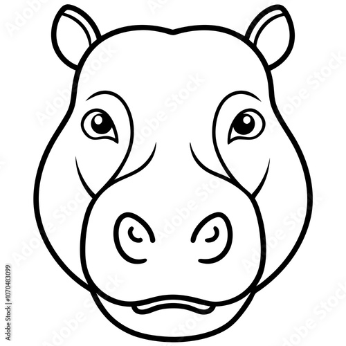 Hippopotamus head vector illustration photo