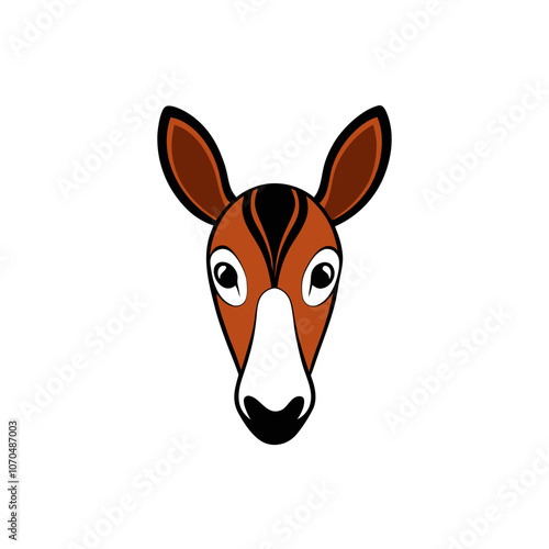 Okapi head vector illustration