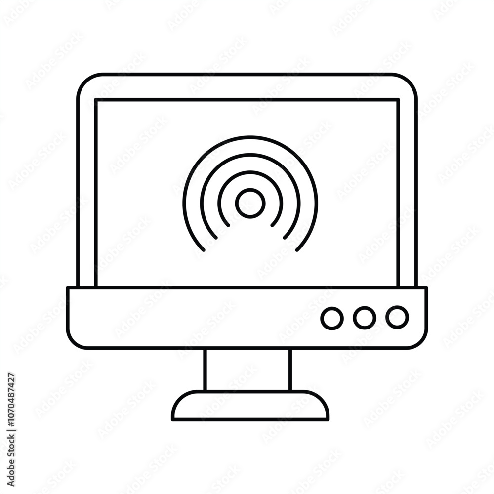 Hotspot line icon with white background vector stock illustration Hotspot line icon with white background vector stock illustration