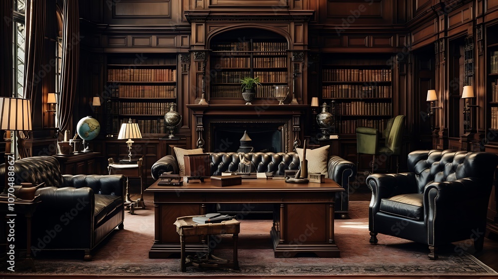 Luxurious Private Study with Refined Decor and Modern Desk
Luxurious Private Study with Refined Decor and Modern Desk