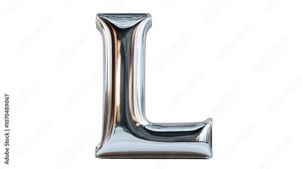 Shiny Chrome Balloon Letter L. Shiny Chrome Balloon Letter L.