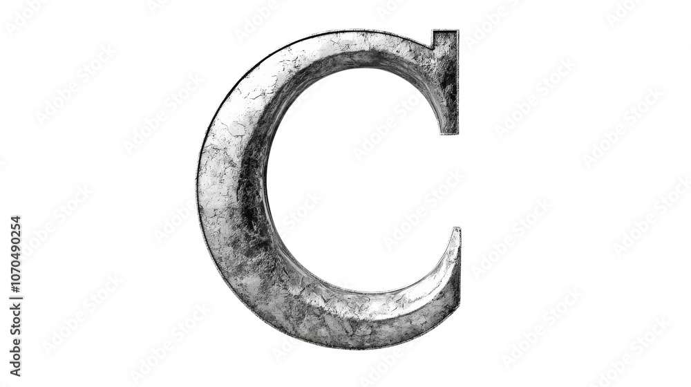 Metal Letter C - 3D Render Metal Letter C - 3D Render