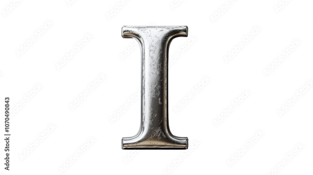 Metallic Letter I. Metallic Letter I.