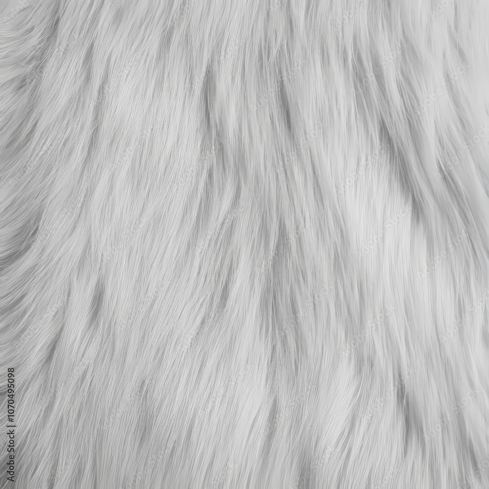 Obraz premium White fluffy fur texture close-up.