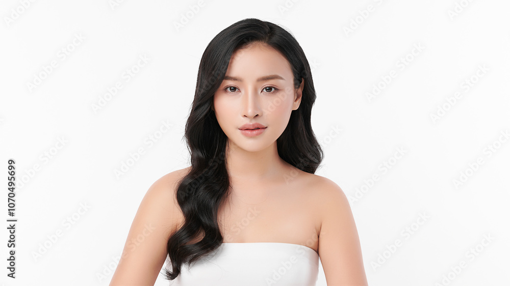 Beautiful young asian woman with clean fresh skin on white background, Face care, Facial treatment, Cosmetology, beauty and spa, Asian women portrait. Beautiful young asian woman with clean fresh skin on white background, Face care, Facial treatment, Cosmetology, beauty and spa, Asian women portrait.