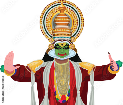 Kathakali Dance Face, traditional form of classical Indian dance, Kerala traditional folk dance kathakali, Kerala festival happy onam with kathakali face