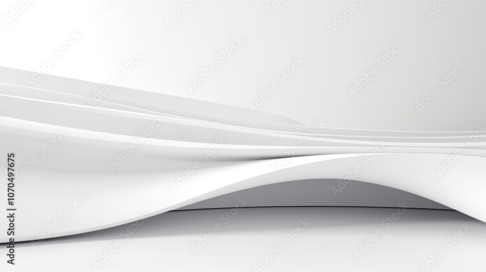 Fototapeta premium Silver Fold Low Shadow White Wave Background
