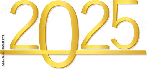 Gold 2025 New Year Number