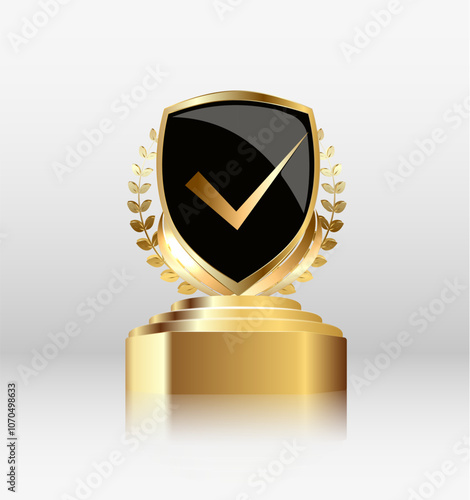 Black and gold check mark award