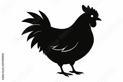 Chicken hen silhouette isolated on white background, Set of Chicken hen silhouette,