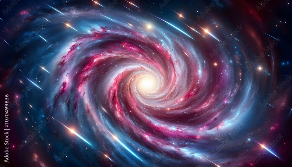 Galaxy and Nebula with Stars and Comets