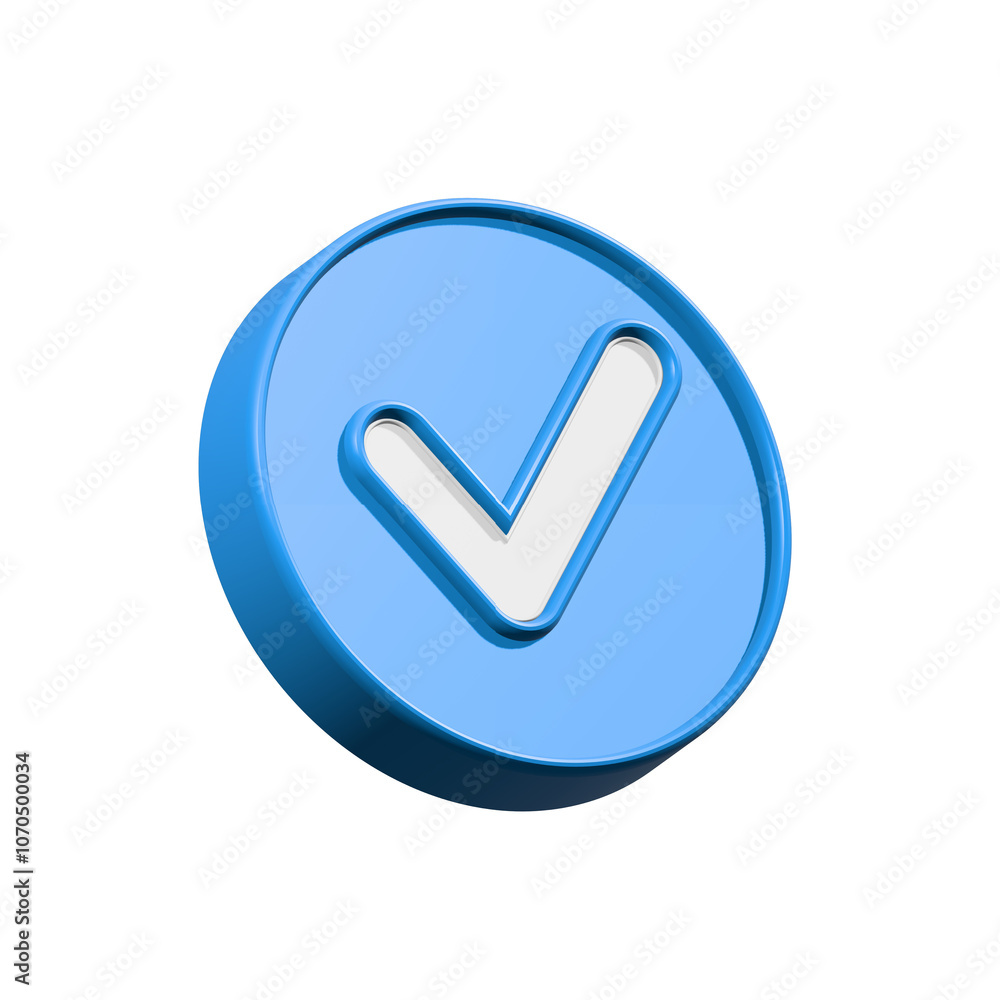 3d check icon, checklist tick, done mark blue color 3d check icon, checklist tick, done mark blue color