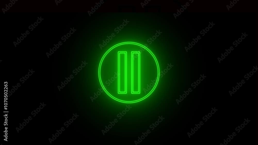 Glowing neon rectangles and circle round animation. seamless loop. Neon video, audio play button animation with dark background. Glowing neon rectangles and circle round animation. seamless loop. Neon video, audio play button animation with dark background.