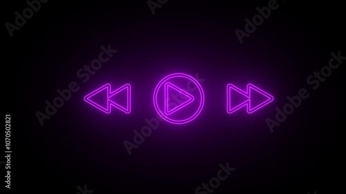 Wallpaper Mural Glowing neon Bar animation for video or music player on black background. Music player design icon.  Torontodigital.ca