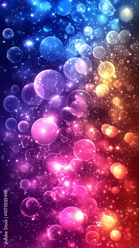 Wallpaper Mural Colorful Gradient Background with Bubble Effects Torontodigital.ca