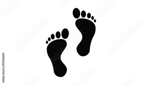 Human leg footprint icon isolated on transparent background. EPS 10