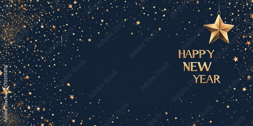 Dark Blue Background with Golden Stars and Dark Blue Background with Golden Stars and