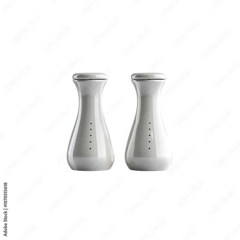 Salt and pepper shakers matching set with simple, minimalist des Salt and pepper shakers matching set with simple, minimalist des
