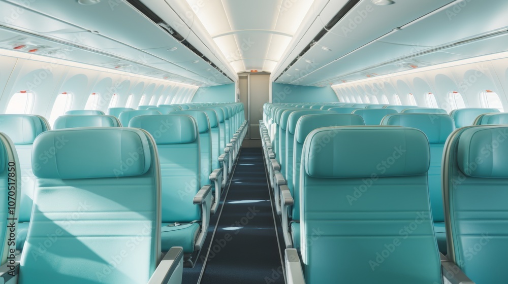 Exploring the sleek and contemporary interior design of a modern passenger aircraft Exploring the sleek and contemporary interior design of a modern passenger aircraft