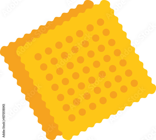 Illustration of a square cracker with dots, bringing a touch of deliciousness to food themed projects