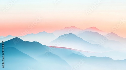 mountains in the fog