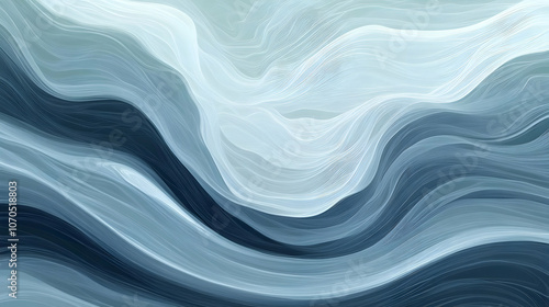 Abstract Background with Soft Blue and White Waves