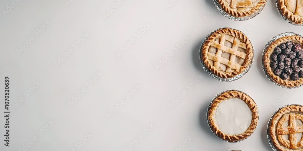 Fresh baked pies with space for text on top Fresh baked pies with space for text on top