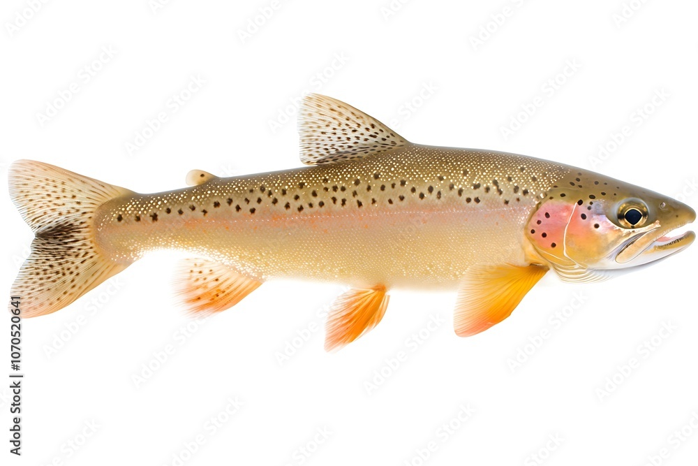 Close-up of a Rainbow Trout with its Mouth Open Isolated on White Background. Close-up of a Rainbow Trout with its Mouth Open Isolated on White Background.