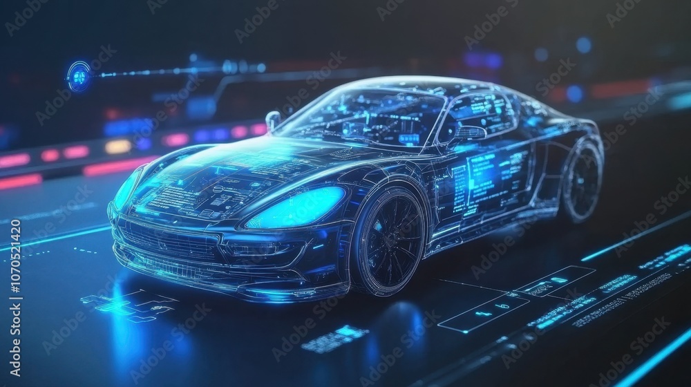 Futuristic Digital Car Technology Concept Futuristic Digital Car Technology Concept