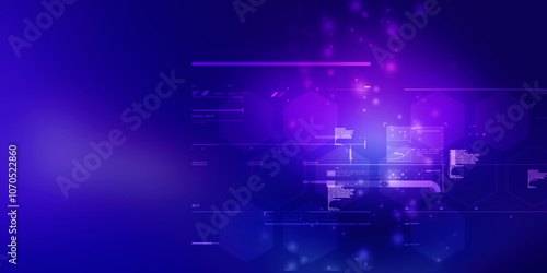 Wallpaper Mural 2d illustration Abstract futuristic electronic circuit technology background Torontodigital.ca