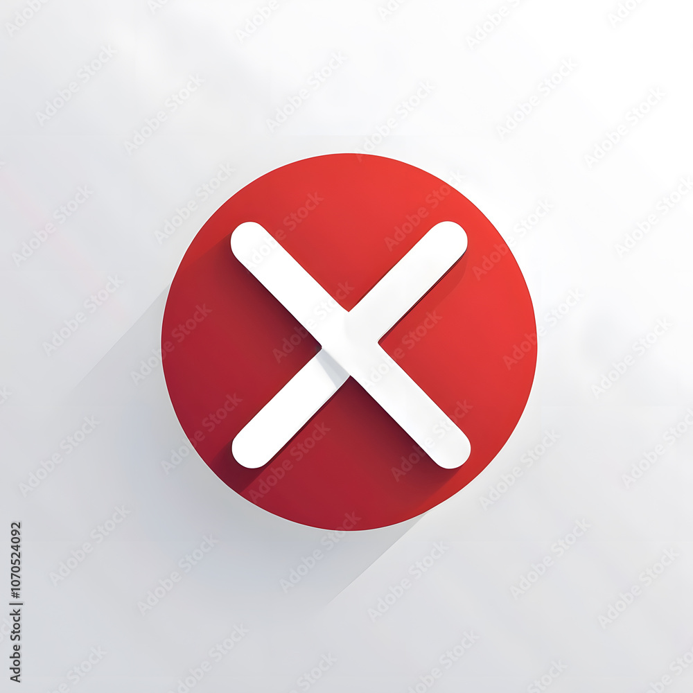 Obraz premium red x cancel mark button