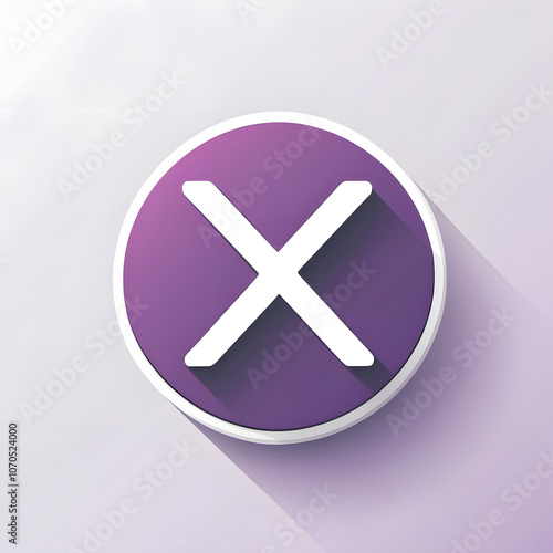 purple x mark cancel button