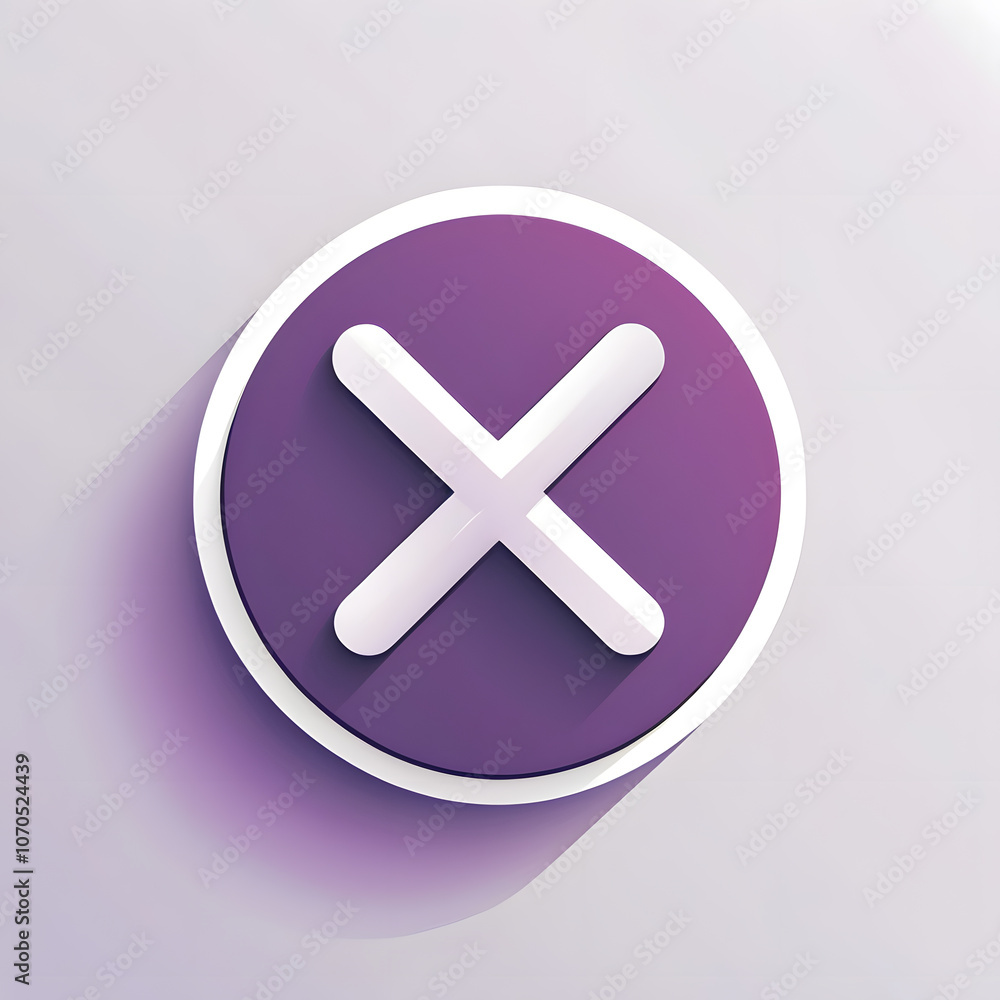 Fototapeta premium cancel x button purple