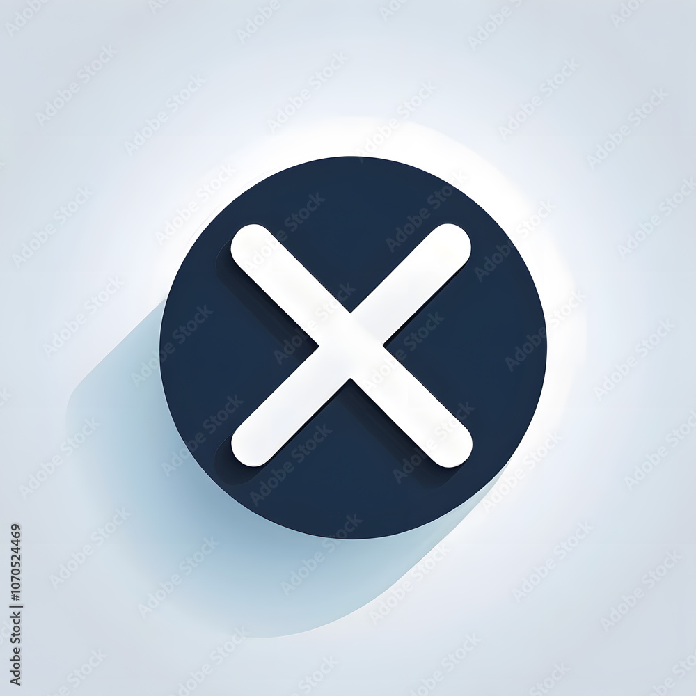 Obraz premium cancel x button teal