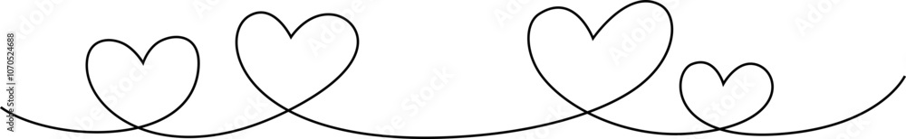 Continuous line drawing art. love hand drawn with black line Continuous line drawing art. love hand drawn with black line