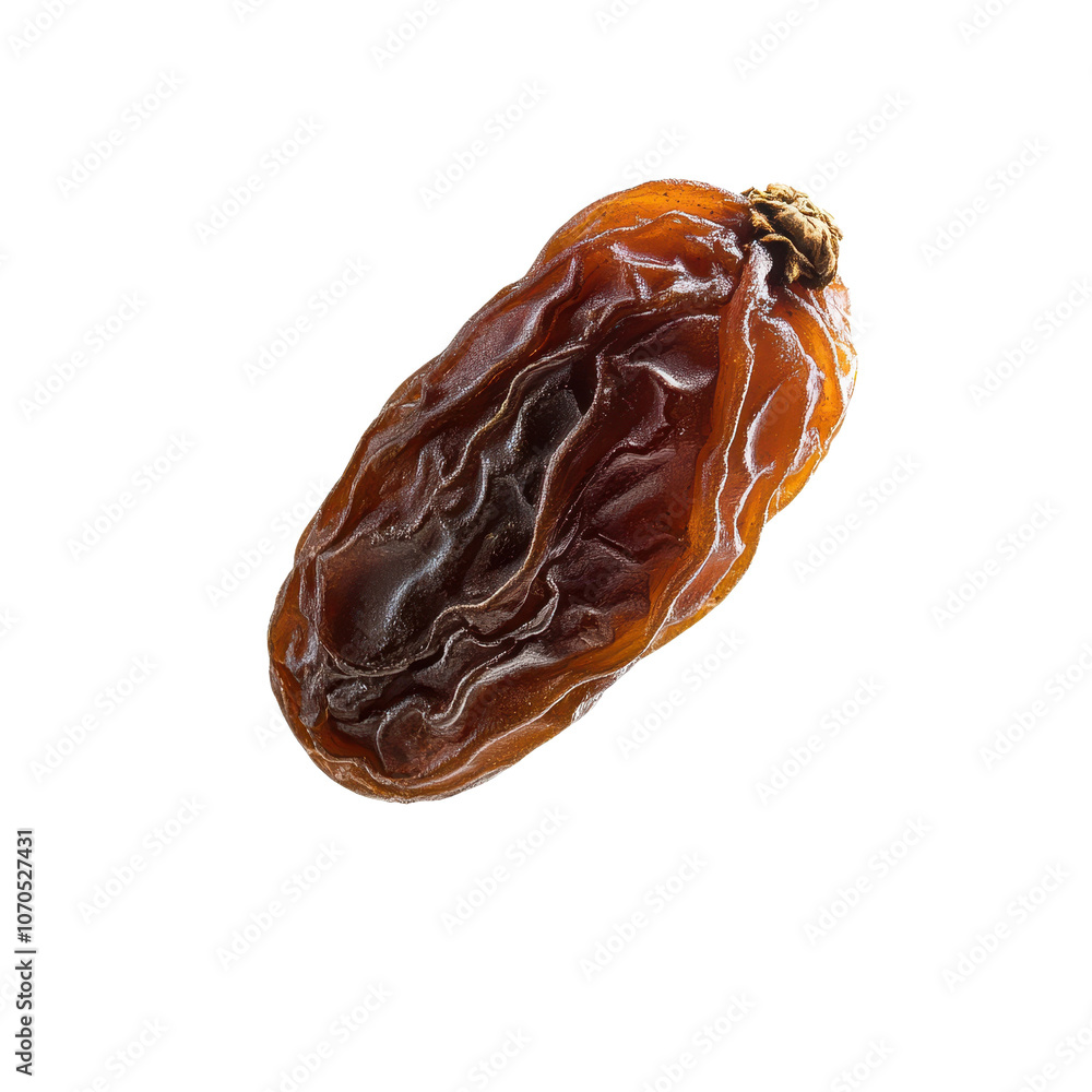 A dried date with a wrinkled surface and rich brown color., isolated on a transparent background. A dried date with a wrinkled surface and rich brown color., isolated on a transparent background.