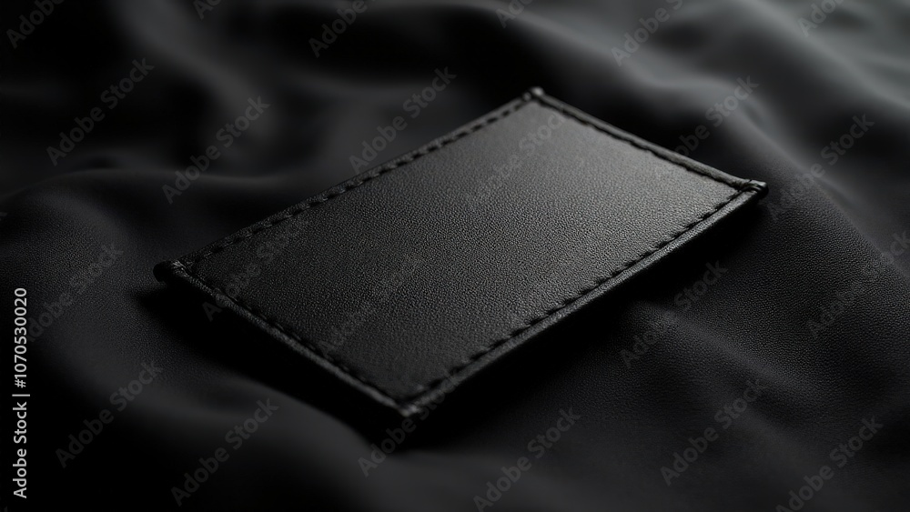 Elegant custom woven garment labels sewn onto textured fabric, stitching adds detail to minimalist design. Elegant custom woven garment labels sewn onto textured fabric, stitching adds detail to minimalist design.