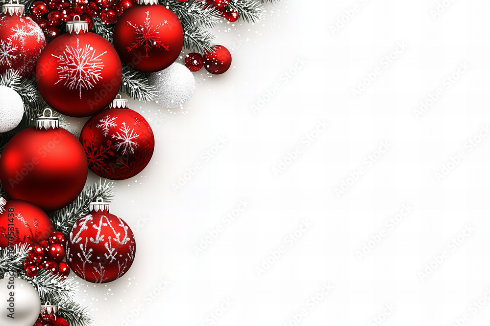 Elegant Christmas Backgrounds with Red Baubles and Sparkling Snowflakes for Festive Greeting Cards, Holiday Invitations, and Seasonal Decor Elegant Christmas Backgrounds with Red Baubles and Sparkling Snowflakes for Festive Greeting Cards, Holiday Invitations, and Seasonal Decor