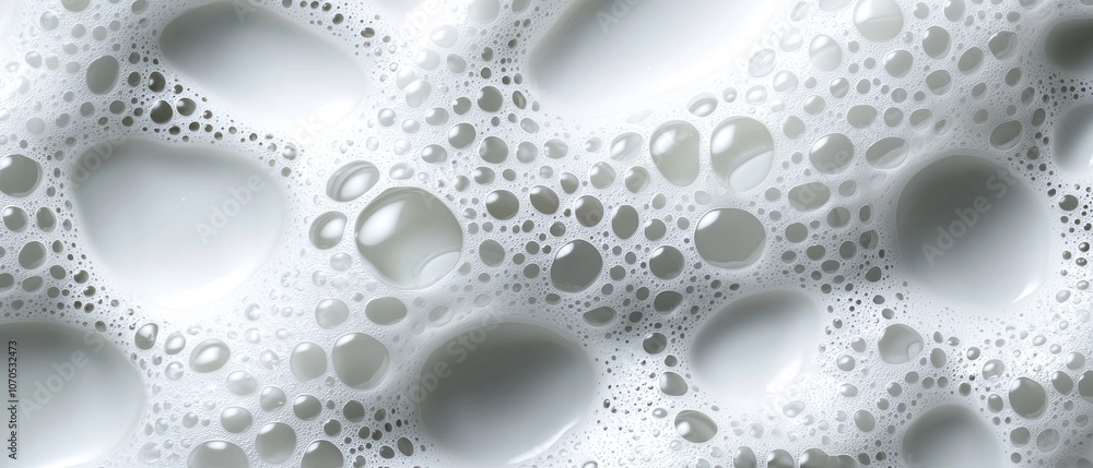 Close-up of white soap bubbles on a surface creating a textured pattern Close-up of white soap bubbles on a surface creating a textured pattern